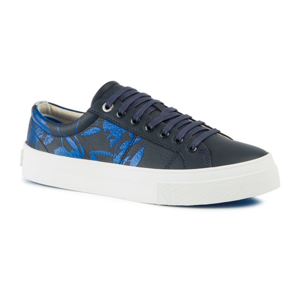 NWT Ted Baker London Navy Blue Sneakers Size 6.5 Ephiel Blue Bluebell Floral
